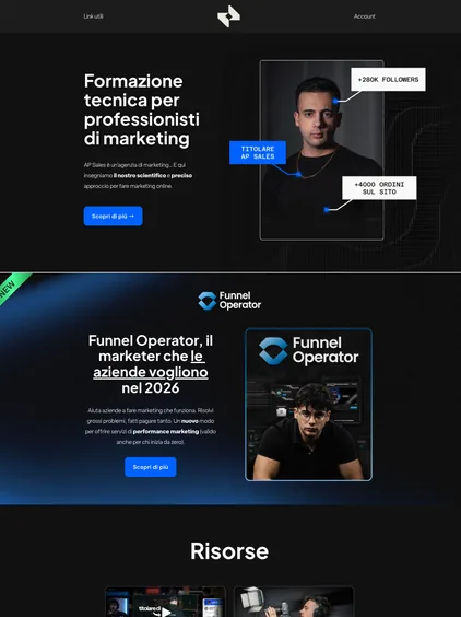 Pagina di AP Formazione, «Formazione tecnica per professionisti di marketing»